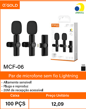 Par de microfone sem fio Lightning Caixa 100 PCS Preco Unitario 12,09
