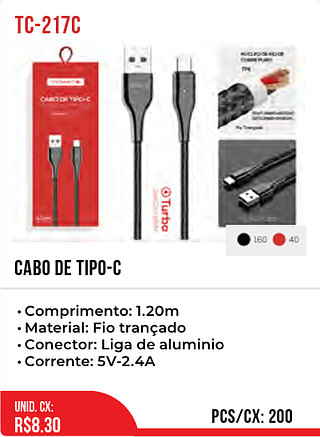 Cabo De Tipo-c 200pç=8,3$