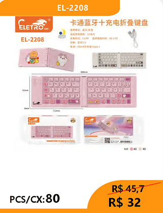 TECLADO DOBRAVEL PCS/CX:80 R$32
