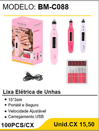 Lixa Elétrica de Unhas 100PCS/CX Unid.CX 15,50