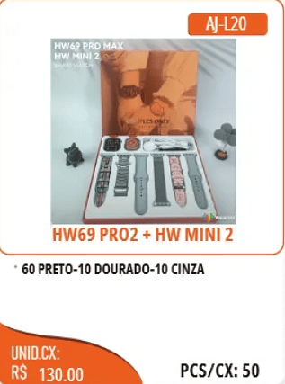 HW69 PRO MAX HW MINI 2 UNID.CX:RS 130.00 PCS/CX:50