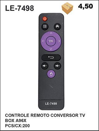 CONTROLE REMOTO CONVERSOR TV BOX A96X 200PÇ=4,5$