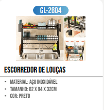 escorredor de louças PCS/CX: 4 UNID. CX: r$ 158,00