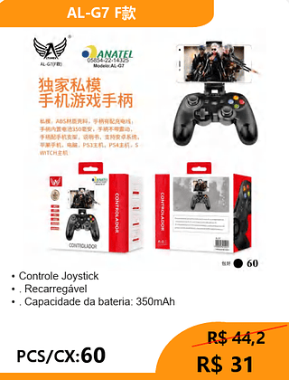 Controle Joystick PCS/CX:60 R$ 31