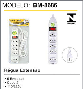 Régua Extensão 80PCS/CX Unid. CX: 16,50