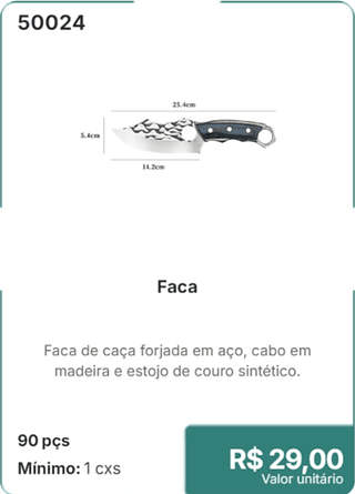 Faca 90 pçs R$ 29.00
