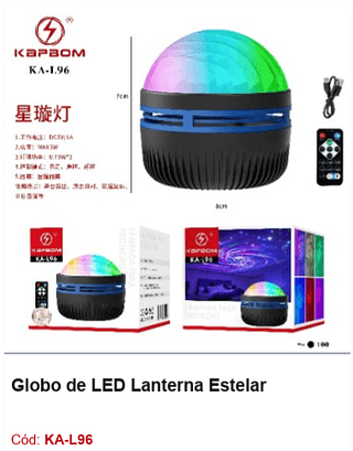 Globo de LED Lanterna Estelar R$ 18 Pcs/cx: 100