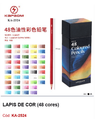 LÁPIS DE COR (48 cores) R$ 37,8 PCS/CX: 48
