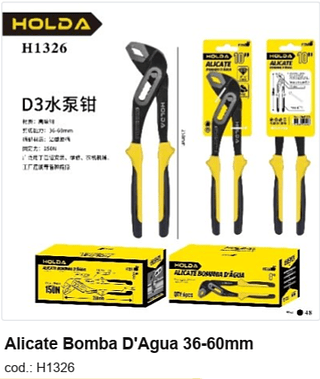 Alicate Bomba D'Agua 36-60mm R$ 17,55 PC/CX:48