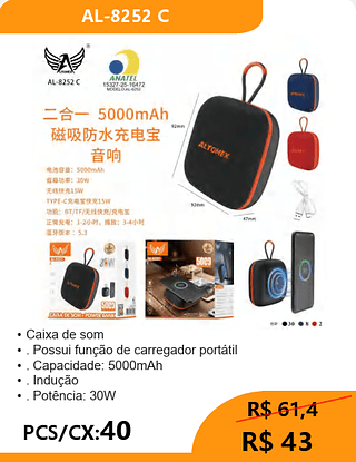 Caixa de som PCS/CX:40 R$ 43