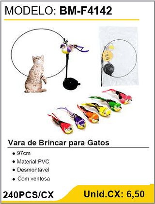 Vara de Brincar para Gatos 240PCS/CX Unid.CX: 6,50