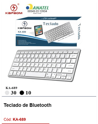 Teclado de Bluetooth R$29,7 PCS/CX:40