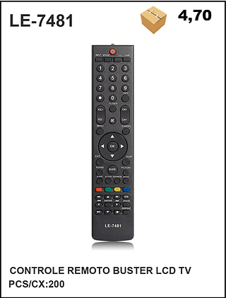 CONTROLE REMOTO BUSTER LCD TV 200PÇ=4,7$