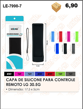 CAPA DE SILICONE PARA CONTROLE REMOTO LG 30.5G 500PÇ=6,9$