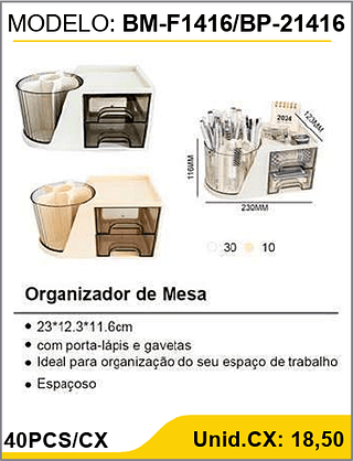 Organizador de Mesa 40PCS/CX Unid.CX: 18,50