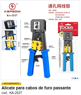 Alicate para cabos de furo passante R$ 25,2 PC/CX:50