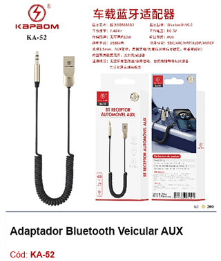 Adaptador Bluetooth Veicular AUX R$ 14,4 PCS/cx:200