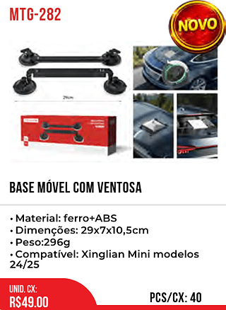 BASE MÓVEL COM VENTOSA 40pç=49$