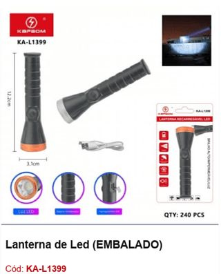 Lanterna de Led R$ 9 Pcs/cx: 240