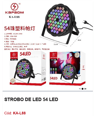 STROBO DE LED 54 LED R$ 70,2 PCS/CX: 20