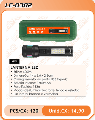 LANTERNA LED 120PÇ=14,9$