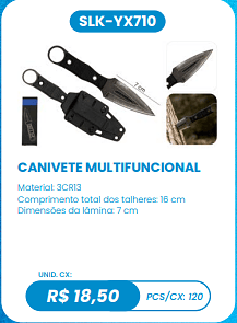 CANIVETE MULTIFUNCIONAL UNID. CX: R$ 18,50 PCS/CX: 120