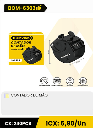 CONTADOR DE MÃO CX: 240PCS 1CX: 5,90/Un