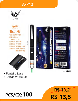 Ponteiro Lase PCS/CX:100 R$ 13,5