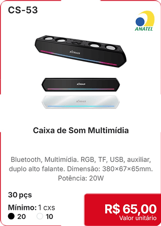 Caixa de Som Multimídia 30 pçs R$ 65.00