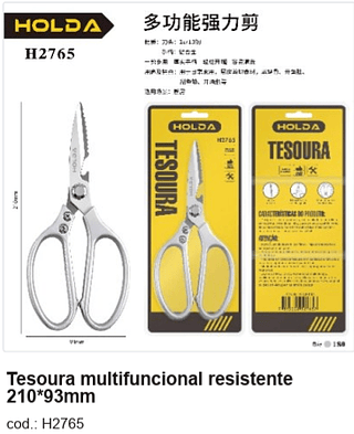 Tesoura multifuncional resistente 210*93mm R$ 13,5 PC/CX:180