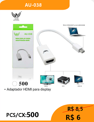 Adaptador HDMI para display PCS/CX:500 R$ 6