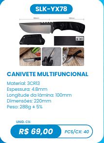 CANIVETE MULTIFUNCIONAL UNID. CX: R$ 69,00 PCS/CX: 40
