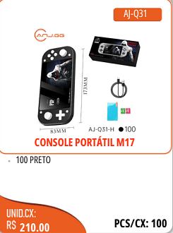 CONSOLE PORTATIL M17 UNID.CX:RS 210.00 PCS/CX:100