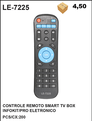 CONTROLE REMOTO SMART TV BOX INFOKIT/PRO ELETRONICO 20PÇ=4,5$
