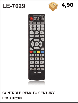 CONTROLE REMOTO CENTURY 200pç=4,9$