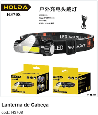 Lanterna de Cabeça R$ 7,65 PC/CX:240
