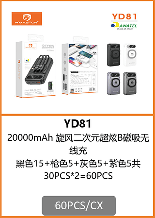 POWER BANK 20000mAh 60PCS/CX R$:72,64