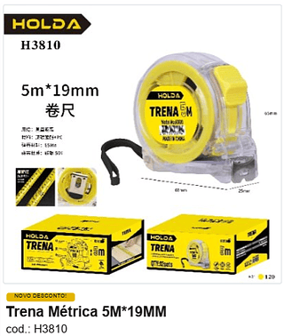 Trena Métrica 5M*19MM R$ 6,75 PC/CX:120