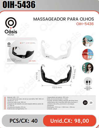 MASSAGEADOR PARA OLHOS PCS/CX: 40 Unid.CX: 98,00