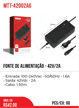 Fonte De Alimentação - 42V/2A 60pç=42$