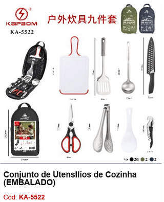 Conjunto de UtensÍlios de Cozinha R$ 53,1 PCS/Cx: 24