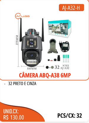 ICSEE CAMERA ABQ-A38 6MP UNID.CX:RS 130.00 PCS/CX:32