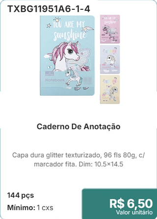 Caderno De Anotação 144 pçs R$ 6.50