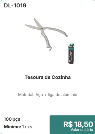 Tesoura de Cozinha 100 pçs R$ 18,50