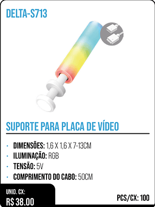 SUPORTE PARA PLACA DE VÍDEO UNID. CX: R$ 38.00 PCS/CX: 100