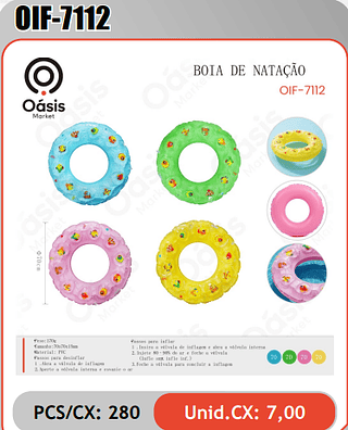 BOIA DE NATACAO PCS/CX: 280 Unid.CX: 7,00
