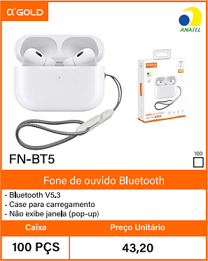 Fone de ouvido Bluetooth - Caixa 100 PCS Preco Unitario 43,20