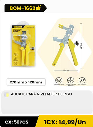 ALICATE PARA NIVELADOR DE PISO CX: 50PCS 1CX: 14,99/Un