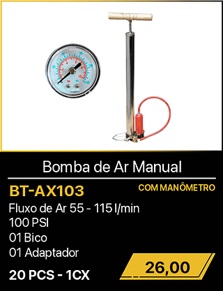 Bomba de Ar Manual 20PCS R$26,00