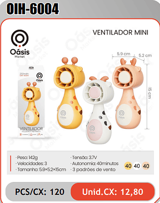 VENTILADOR MINI PCS/CX: 120 Unid.CX: 12,80